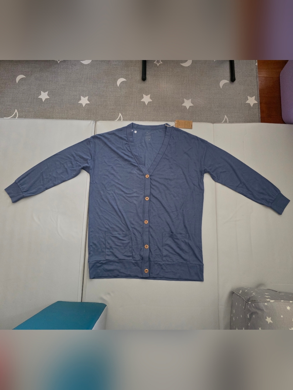 NWT Kyte Baby Bamboo Jersey Adult Long Sleeve Cardigan in Steel Size M, Size L